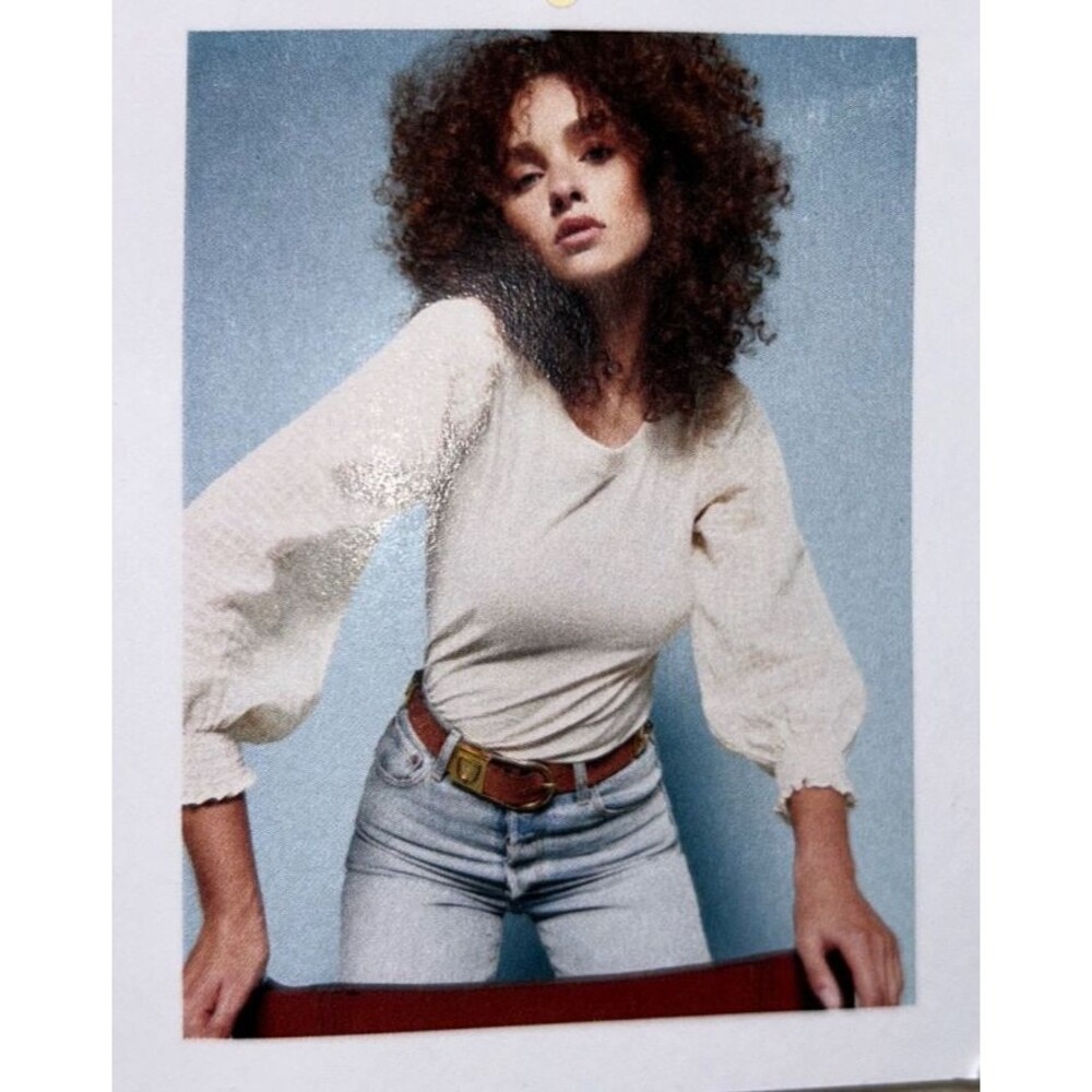 Nation LTD Women’s Puff Sleeve T-Shirt Top Size S Pima Cotton Boho Romantic